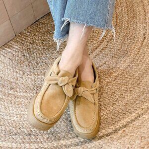 loeffler randall tabitha suede platform chukka loafers